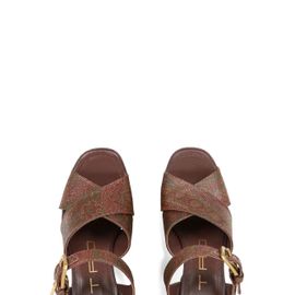Etro Sandales Plateforme À Motif Cachemire 100 Mm - Marron