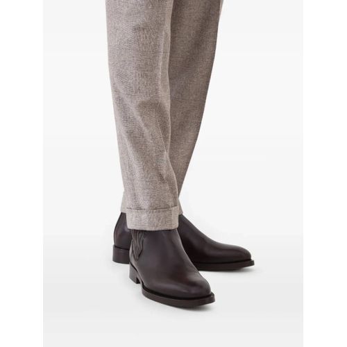 Brunello Cucinelli Bottines Chelsea En Cuir - Marron