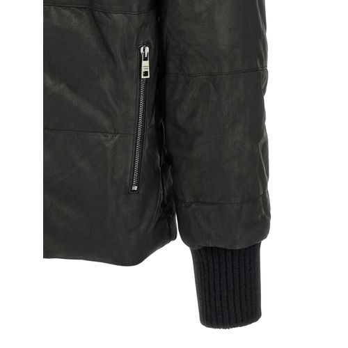 Giorgio Brato Veste En Cuir À Design Matelassé - Noir