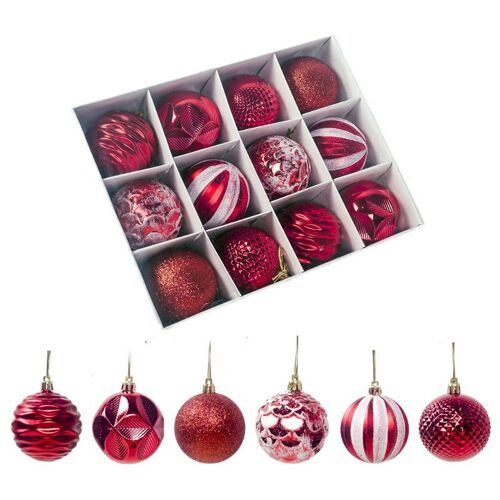 Boule de noël brillante, 12 pièces, petit arbre de noël incassable, décoration suspendue