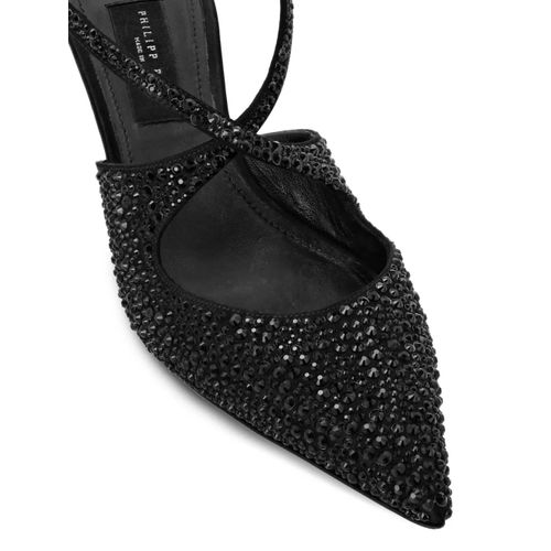 Philipp Plein Escarpins Slingback Strass 55 Mm - Noir