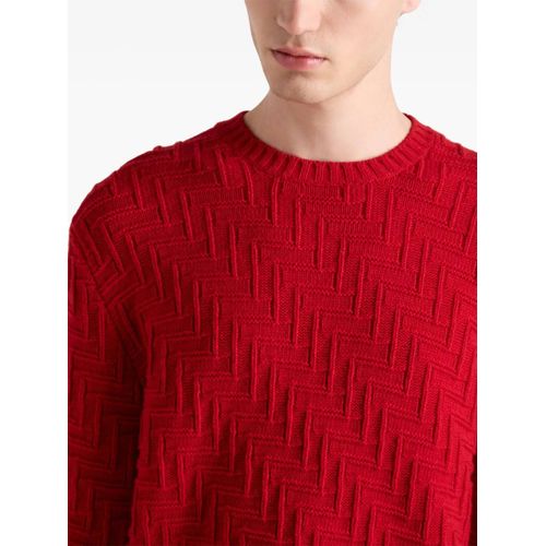 Prada Pull À Encolure Ras Du Cou - Rouge