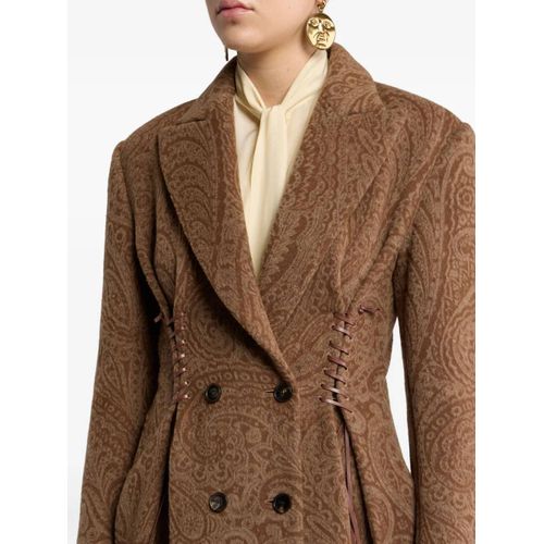 Etro Manteau En Laine À Motif Cachemire - Marron
