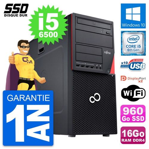 PC Tour Fujitsu Esprimo P756 MT Intel i5-6500 RAM 16Go SSD 960Go Windows 10 Wifi