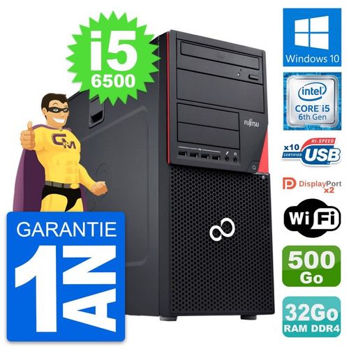 PC Tour Fujitsu Esprimo P756 MT i5-6500 RAM 32Go Disque 500Go Windows 10 Wifi