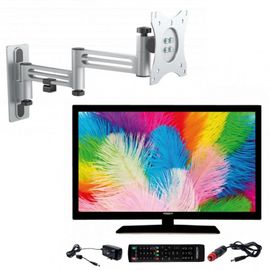 Pack ANTARION TV LED 22" 55cm Full HD 12V Camping-car + Support TV Double bras