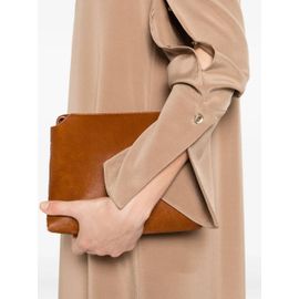 Max Mara Robe En Soie À Poignets Boutonnés - Marron