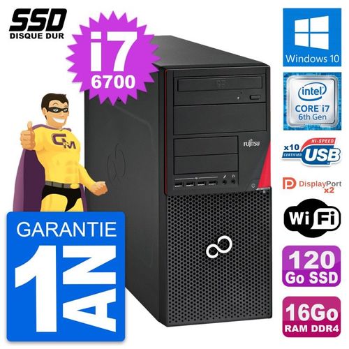 PC Tour Fujitsu Esprimo P756 MT Intel i7-6700 RAM 16Go SSD 120Go Windows 10 Wifi