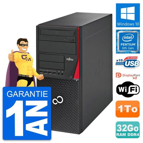 PC Tour Fujitsu Esprimo P756 MT Intel G4400 RAM 32Go Disque 1To Windows 10 Wifi