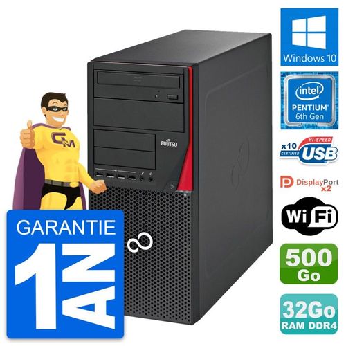 PC Tour Fujitsu Esprimo P756 MT G4400 RAM 32Go Disque 500Go Windows 10 Wifi