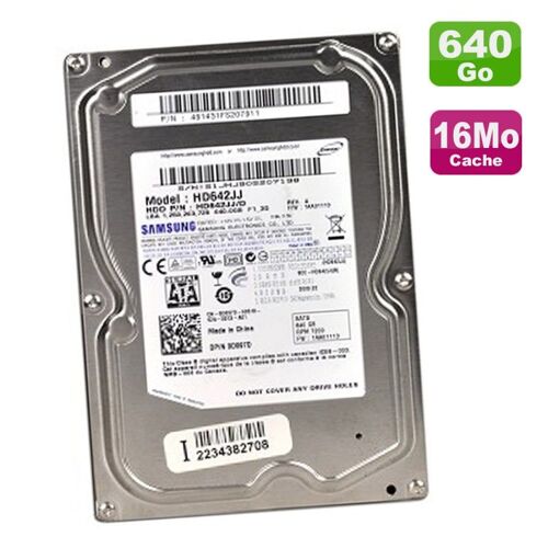 Disque Dur 640Go SATA 3.5" Samsung HD642JJ 473011CQ672453 7200RPM16Mo