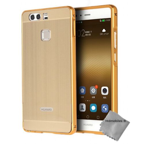 Housse etui coque bumper miroir metal pour Huawei P9 + film ecran - OR