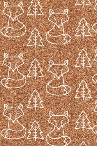 Notebook: Sparkle Copper Glitter Fox 6x9 200 Lined College Ruled Pages