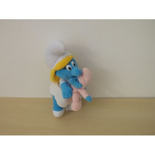 Doudou Peluche Shtroumpfette Et Bébé