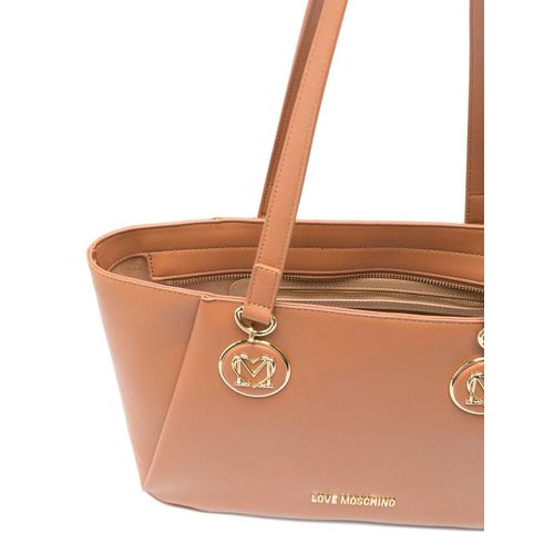 Love Moschino sac cabas à plaque logo - Marron