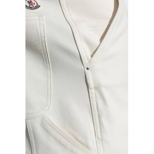 Moncler Pantalon Droit À Logo Appliqué - Blanc