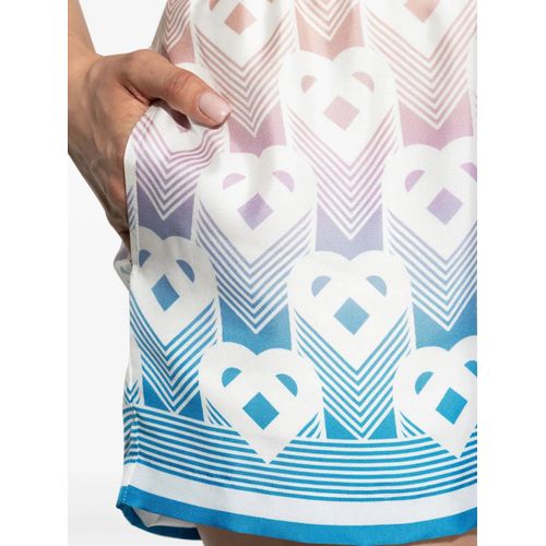 Casablanca Short En Soie À Motif Monogrammé - Bleu