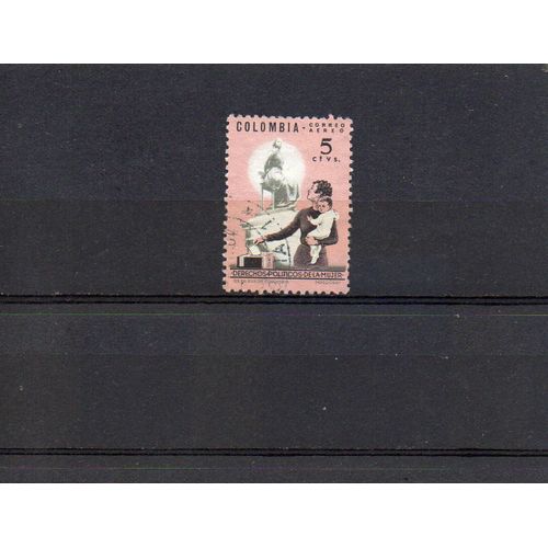 Colombie- 1 Timbre Oblitéré- Droit De Vote Des Femmes- Faciale 5ct