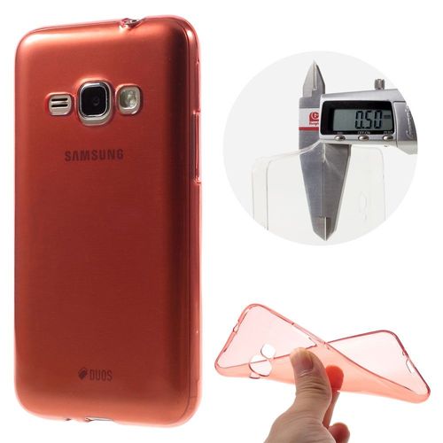 Coque Souple Ultra-Slim Fine Coloris Rouge Pour Galaxy J1-2016