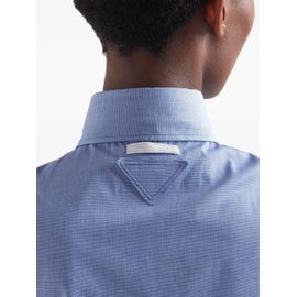 Prada Chemise En Coton À Manches Courtes - Bleu