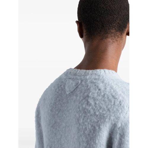 Prada Pull En Laine À Col Rond - Bleu