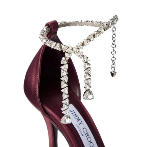 Jimmy Choo Escarpins Stevie Ornés De Cristaux 100 Mm - Rouge