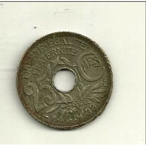 Pièce De 25 Centimes Lindauer 1938 Maillechort