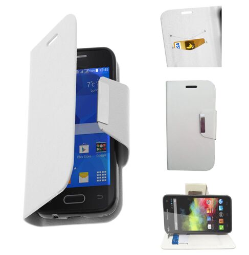 Etui Coque Housse Portefeuille Wiko Rainbow 4g Blanc 