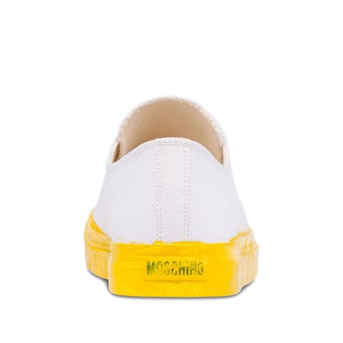 Moschino Baskets Lacées À Design Bicolore - Blanc