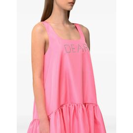 Anouki Robe Longue En Satin À Volants Superposés - Rose