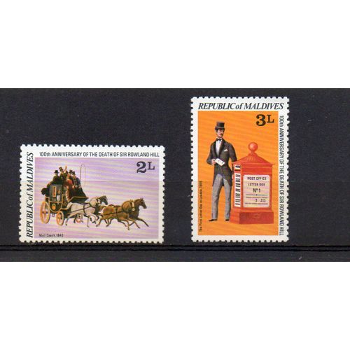 Maldives- 2 Timbres Neufs- Sir Rowland Hill