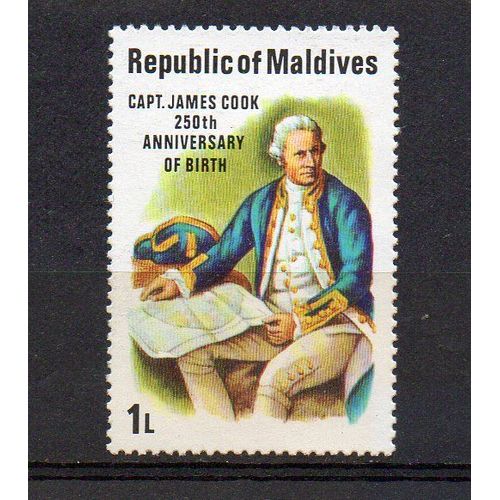 Maldives-  Timbre Neuf- James Cook