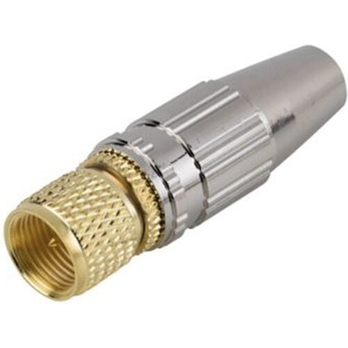 Fiche TV type F à câbler pour PF100/RG6  Or