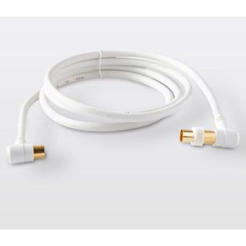 Câble coaxial Mâle / Femelle + adaptateur Mâle / Mâle coudé blanc Blyss Or  1.5 m