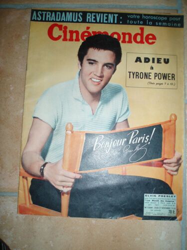 Cinemonde N° 1268  De 1958 Elvis Presley / Les Compagnons De La Chanson.