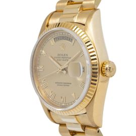 Rolex Montre Gold Daydate Fluted 36 Mm - Or