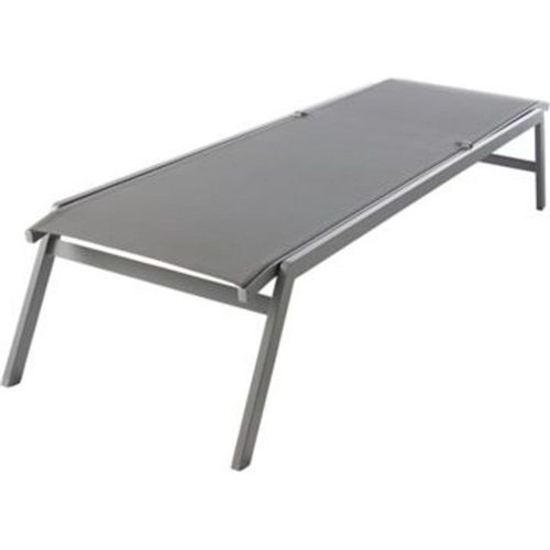 Bain De Soleil En Métal Et Toile Goodhome Batz Gris