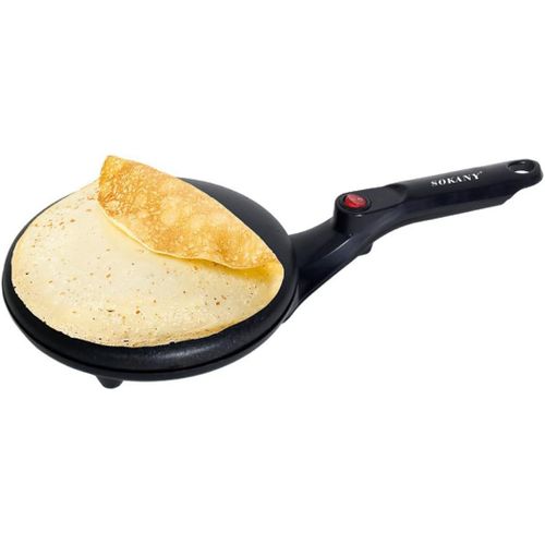 KALANKA-Crepiere Electrique, Poele a Crepe, Fabricant Instantané de Crêpes Avec Poignée, Machine à Crêpes Électrique, Crepes Maker 20 cm de diamètre (Noir)