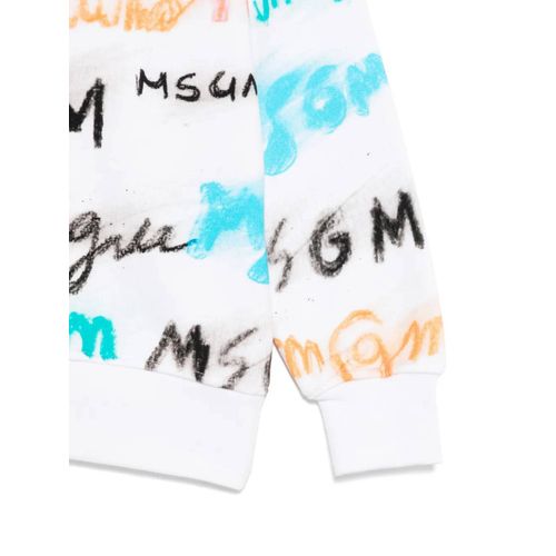 Msgm Kids Sweat À Logo Imprimé - Blanc