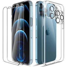 Coque Silicone Tpu Pour Iphone 13 Mini (5,4) + 2 Verres Trempes Ecran Et 2 Protections Camera Arriere