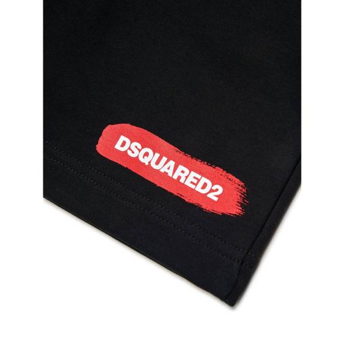 Dsquared2 Kids Short En Coton À Logo Imprimé - Noir
