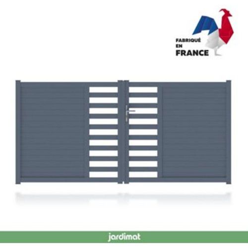Portail Jardimat Aluminium Courtrai Gris 7016 - 300 X H.146 Cm