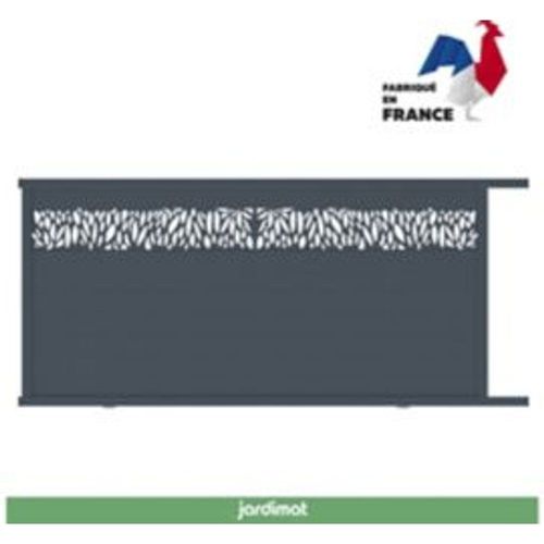 Portail Jardimat Coulissant Motorisé Aluminium Neva 2 Gris 7021 - 400 X H.174 Cm