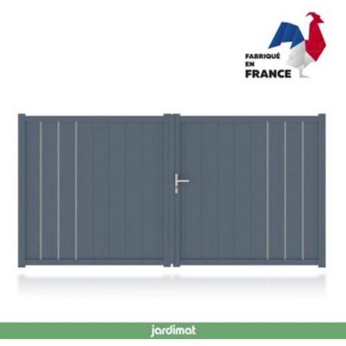 Portail Jardimat Aluminium Valois Gris 7016 Sablé - 300 X H.180 Cm