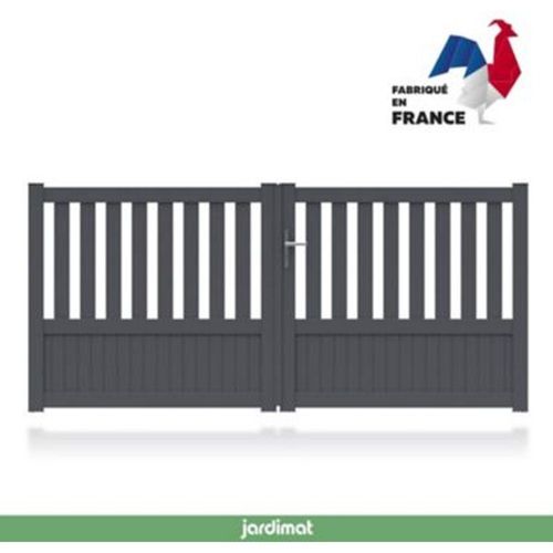 Portail Jardimat Aluminium Garonne Gris 7016 - 300 X H.140 Cm