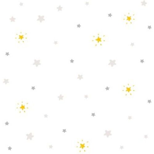 Papier peint Babyland intissé étoiles argent et or