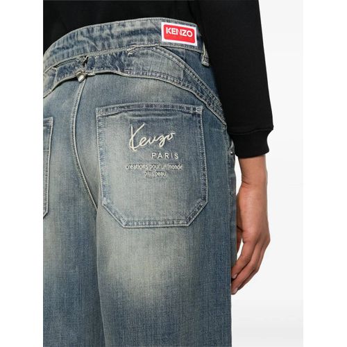Kenzo Jean Ample À Taille Basse - Bleu