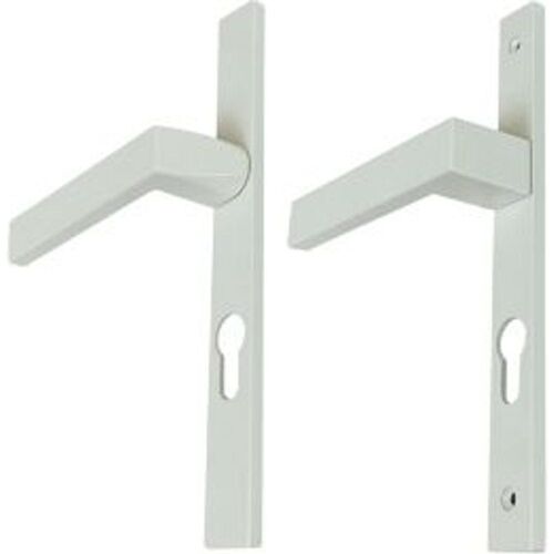 Poignée alu carré cylindre blanc pour porte fenêtre pvc blanc