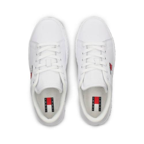 Tommy Jeans Baskets En Cuir À Logo Imprimé - Blanc