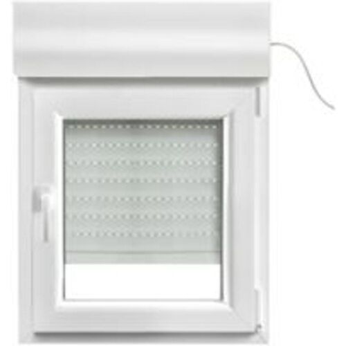 Fenêtre PVC 1 vantail oscillo-battant + volet roulant électrique GoodHome blanc - l.40 x h.45 cm  tirant droit